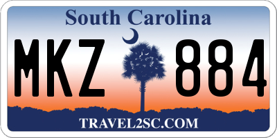 SC license plate MKZ884