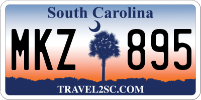 SC license plate MKZ895