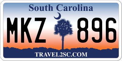 SC license plate MKZ896