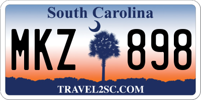 SC license plate MKZ898