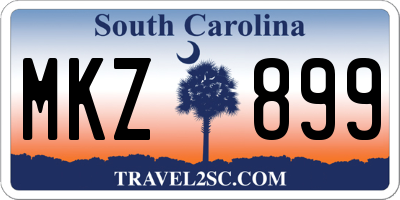 SC license plate MKZ899