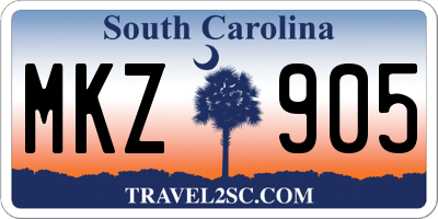 SC license plate MKZ905