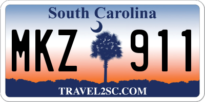 SC license plate MKZ911