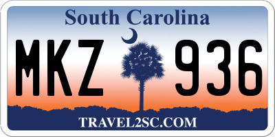 SC license plate MKZ936