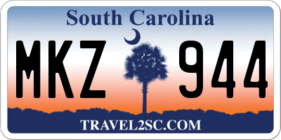 SC license plate MKZ944