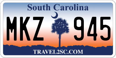 SC license plate MKZ945