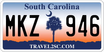 SC license plate MKZ946
