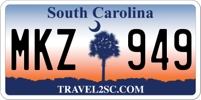 SC license plate MKZ949