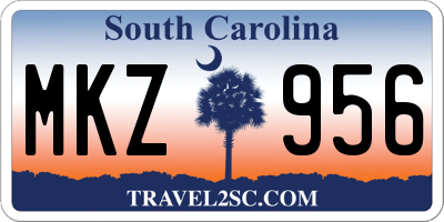 SC license plate MKZ956