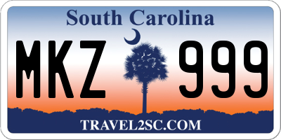 SC license plate MKZ999