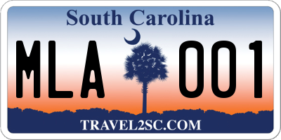 SC license plate MLA001
