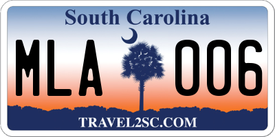 SC license plate MLA006