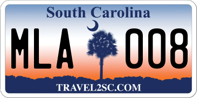 SC license plate MLA008