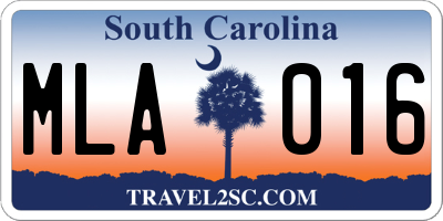 SC license plate MLA016
