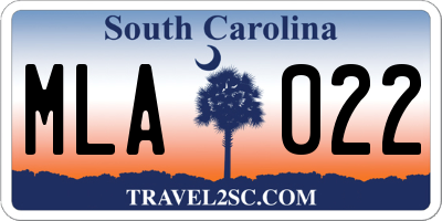 SC license plate MLA022