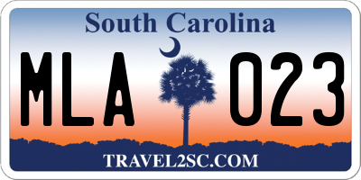 SC license plate MLA023