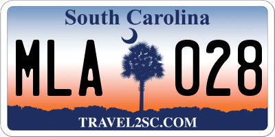 SC license plate MLA028