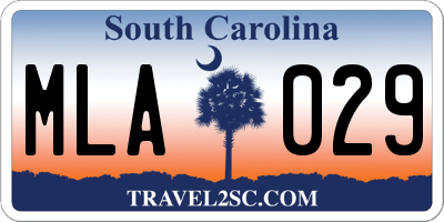 SC license plate MLA029