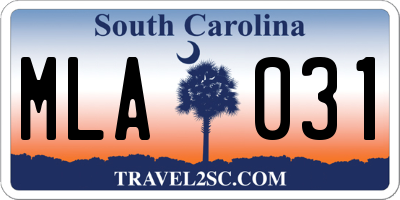 SC license plate MLA031