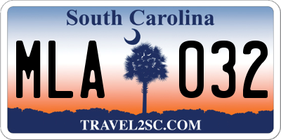 SC license plate MLA032