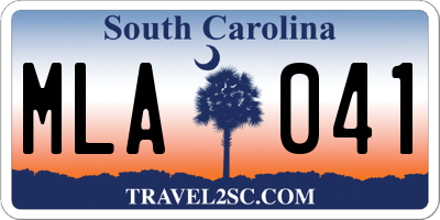 SC license plate MLA041