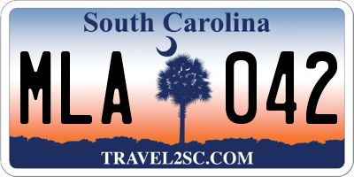 SC license plate MLA042