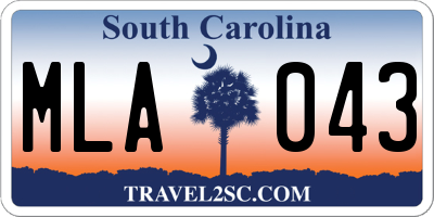 SC license plate MLA043