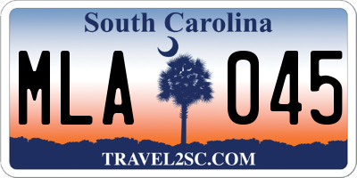 SC license plate MLA045