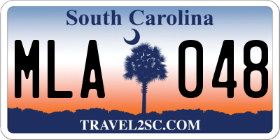 SC license plate MLA048