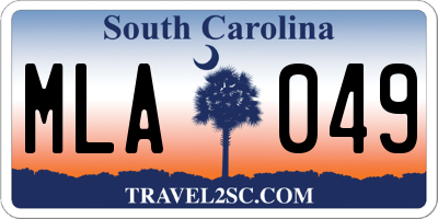SC license plate MLA049