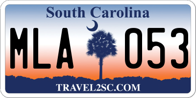 SC license plate MLA053