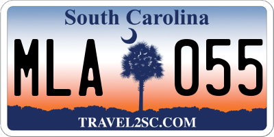 SC license plate MLA055