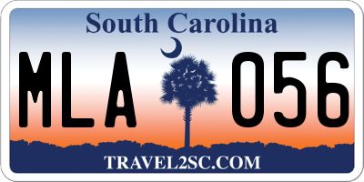 SC license plate MLA056