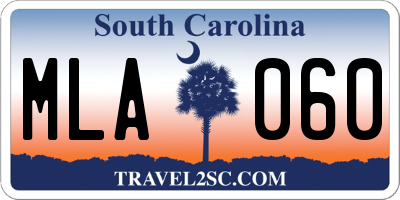 SC license plate MLA060