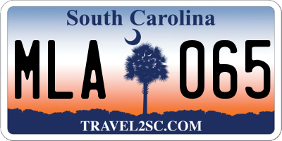 SC license plate MLA065