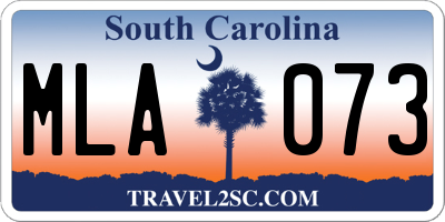 SC license plate MLA073