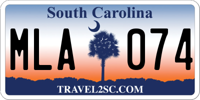 SC license plate MLA074