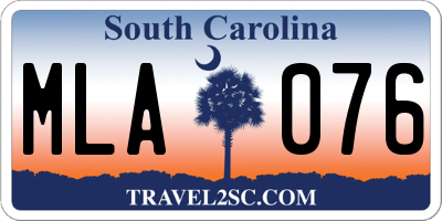 SC license plate MLA076