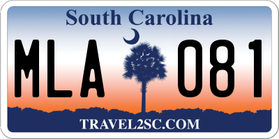 SC license plate MLA081