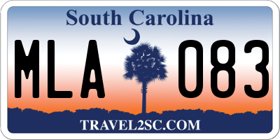 SC license plate MLA083