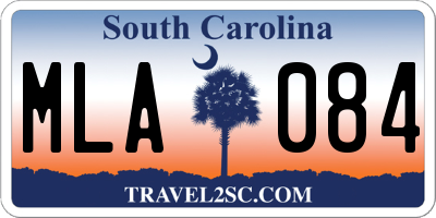 SC license plate MLA084