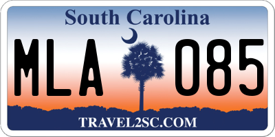 SC license plate MLA085