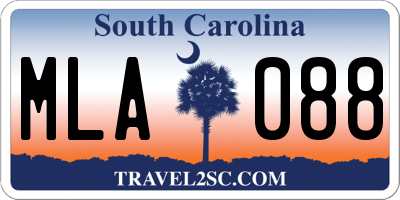 SC license plate MLA088