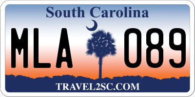 SC license plate MLA089