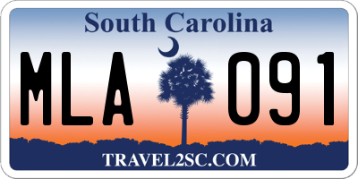 SC license plate MLA091