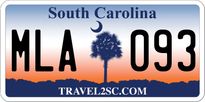 SC license plate MLA093