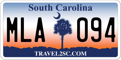 SC license plate MLA094
