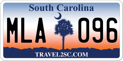 SC license plate MLA096