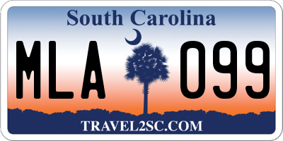 SC license plate MLA099