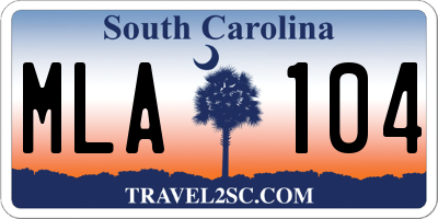 SC license plate MLA104